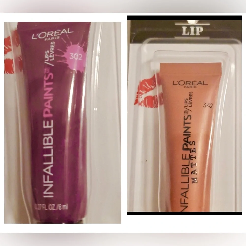 2pack L'OREAL PARIS Infallible Paints Matte 342 Tongue Tied and Violet Twist 302